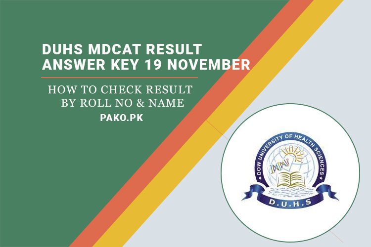 DUHS Mdcat Result 2023 Answer Key 19 November