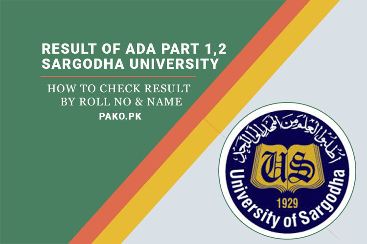 Result of Ada Part 1,2 Sargodha University 2023
