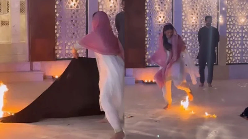 Ayeza Khan Narrowly Avoids Fire on 'Jaan-e-Jahan' Set