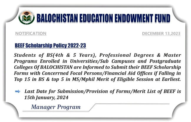 Balochistan Government Unveils Merit-Based Scholarships for BS and MS Programs
