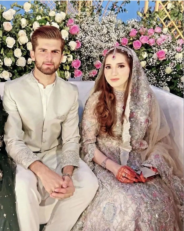 Shaheen Shah Afridi and Ansha Afridi 