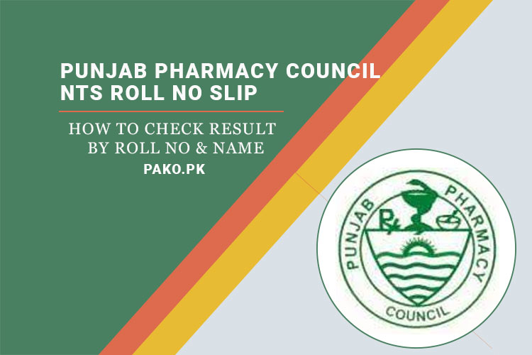 NTS Roll No Slip Punjab Pharmacy Council 2024