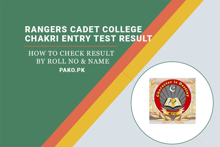 Rangers Cadet College Chakri Entry Test Result 2024 RCC