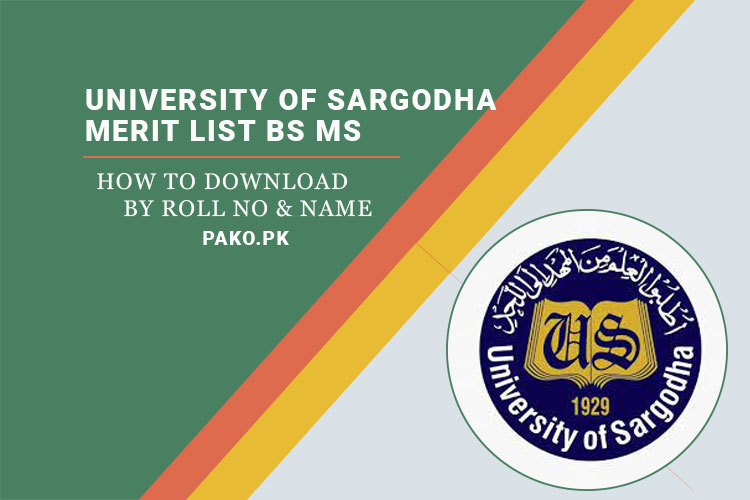 University of Sargodha Merit List 2024 BS MS 1st, 2nd 3rd