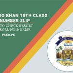 BISE DG Khan Board 10th Class Roll No Slip 2024 Download