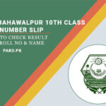 Bise Bahawalpur 10th Class Roll Number Slip