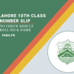Bise Lahore 10th Class Roll Number Slip 2024 Download