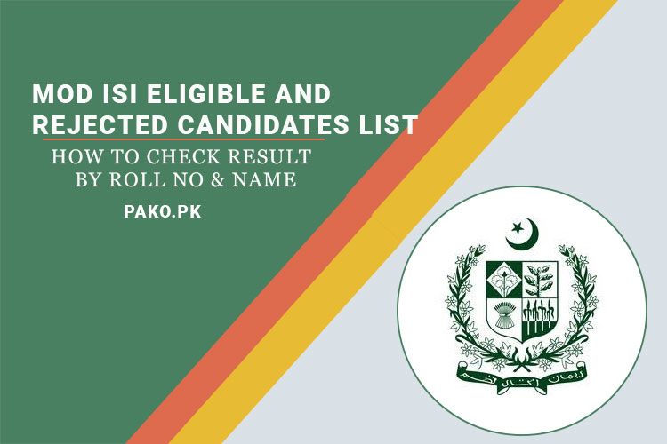 MOD ISI Eligible and Rejected Candidates List